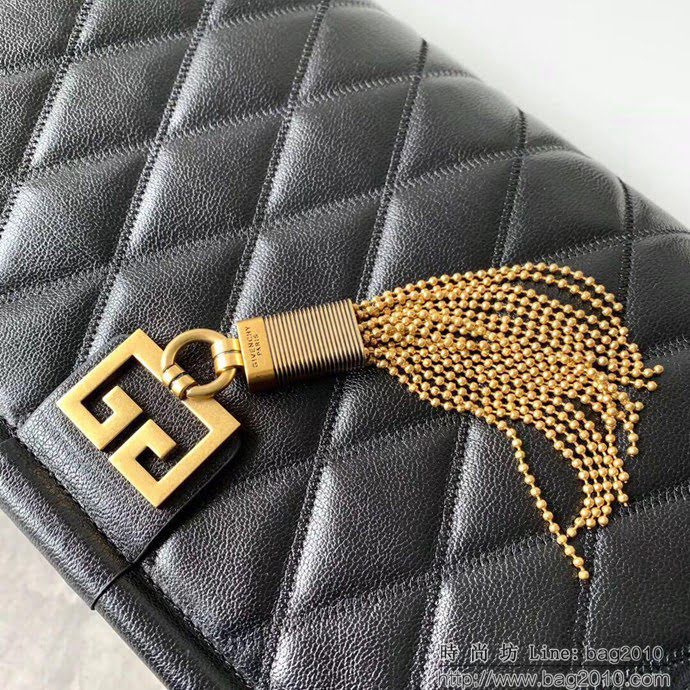 GlVENCHY紀梵希 菱形絎縫皮革GEM包 黑色 復古風格 鏈條肩背包 可用作手拿包 29921  tsg1119